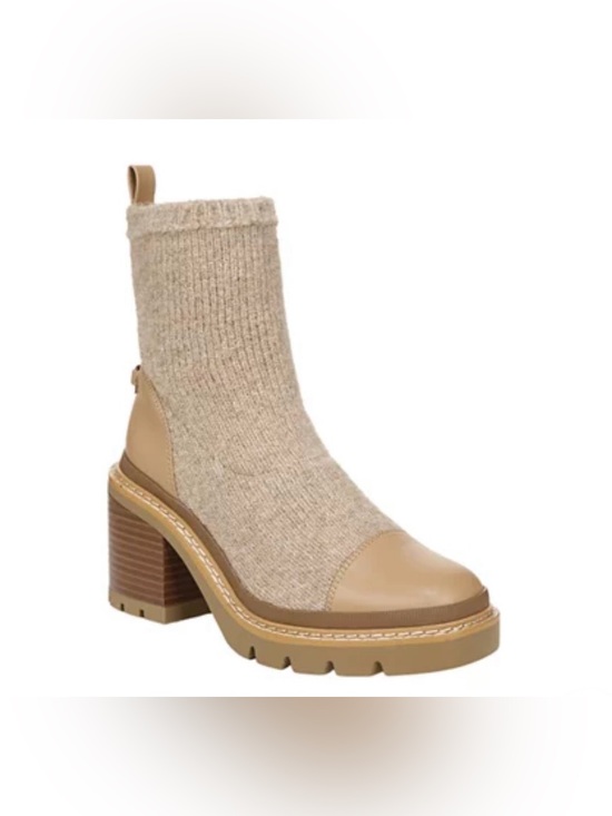 Sam Edelman Shoes - Knit Ankle Boots in Brown & Cream Like New